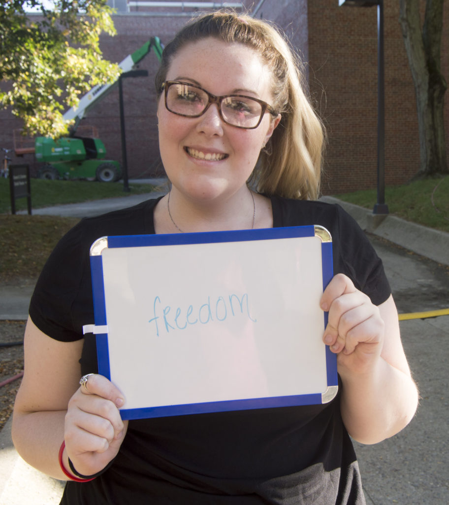 "I feel like you get different opportunities and you have more chance to become something that you want to be." Victoria Carr, freshman