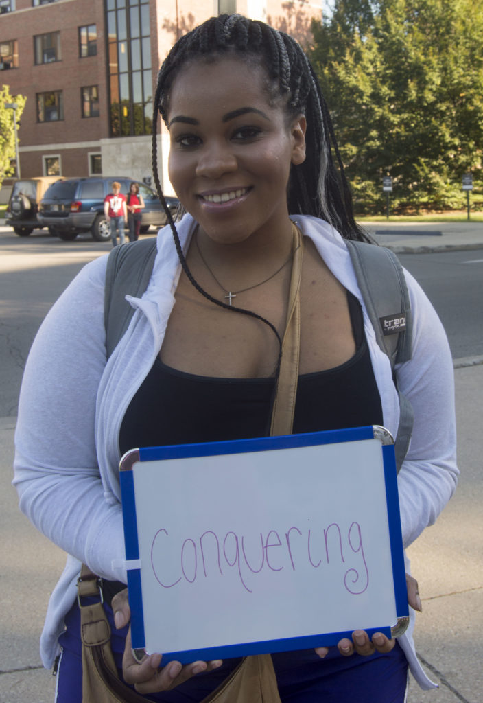 "Here in America, we take what's ours. If we want something, then we go after it." Jazmin Cook, sophomore